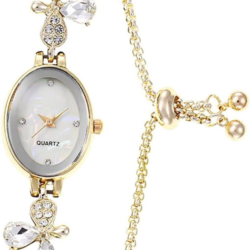 Women's Watch Luxury Petal Casual Bracelet Watch Simulated Quartz Watches for Wo